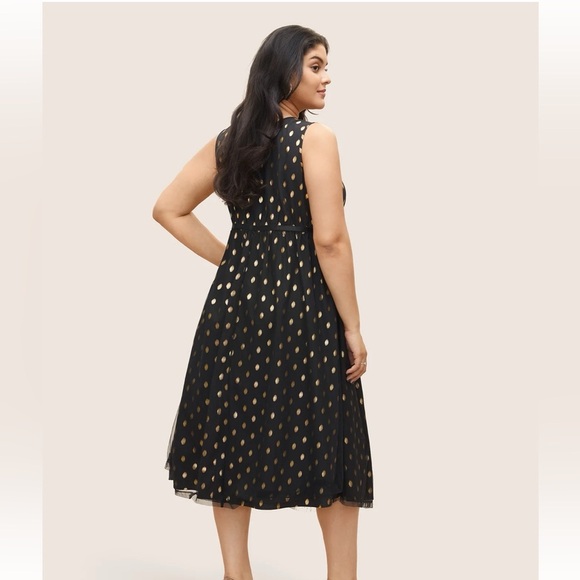 BloomChic Plus Size XL Glitter Polka Dot Pocket Patchwork Tank Dress us14-16 - Picture 2 of 7